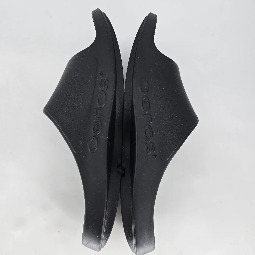 oofos OOahh Sport Flex slide Sandal - Matte black size mens 15 - Picture 9 of 11